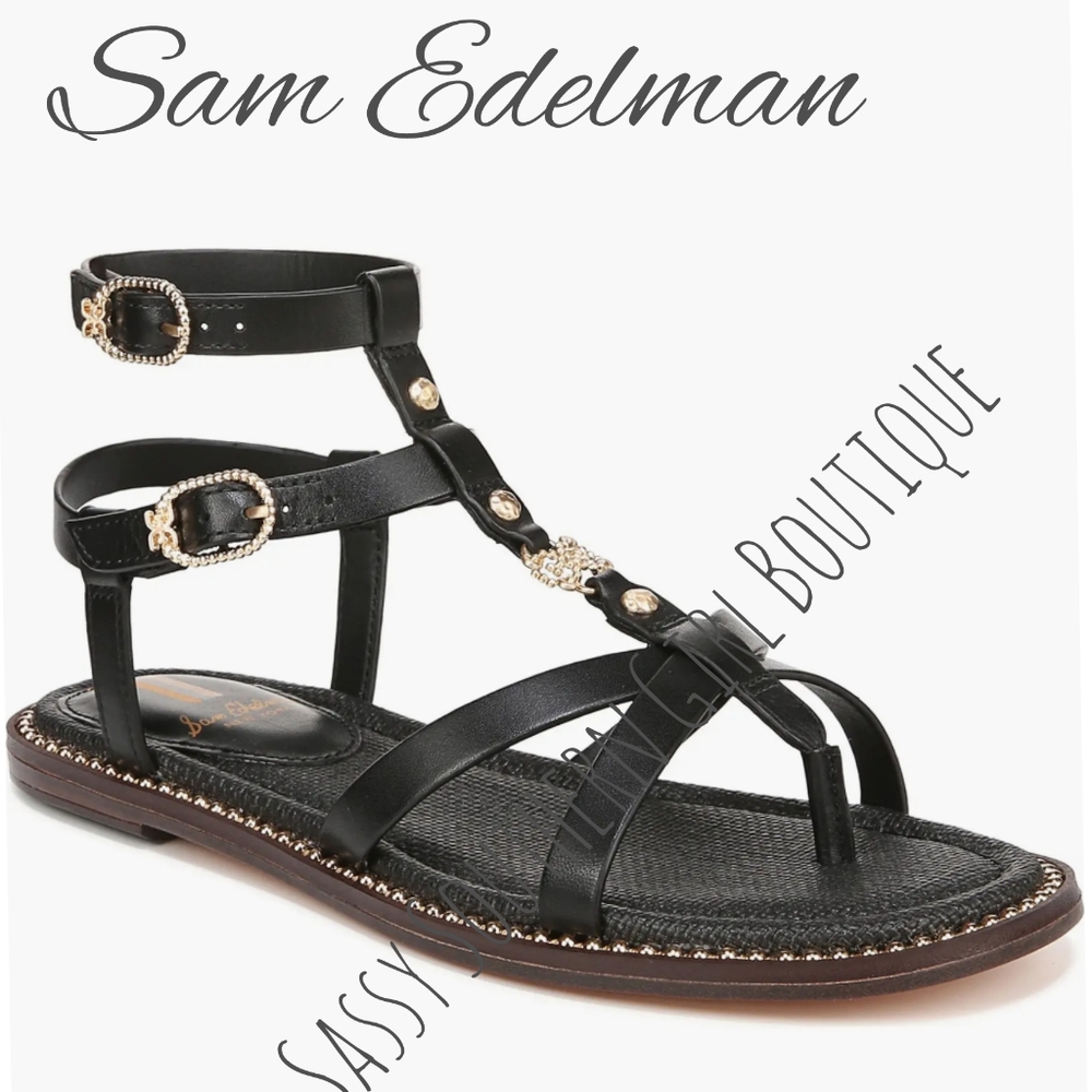 ⭐⭐Sam Edelman Black Leather Sandals